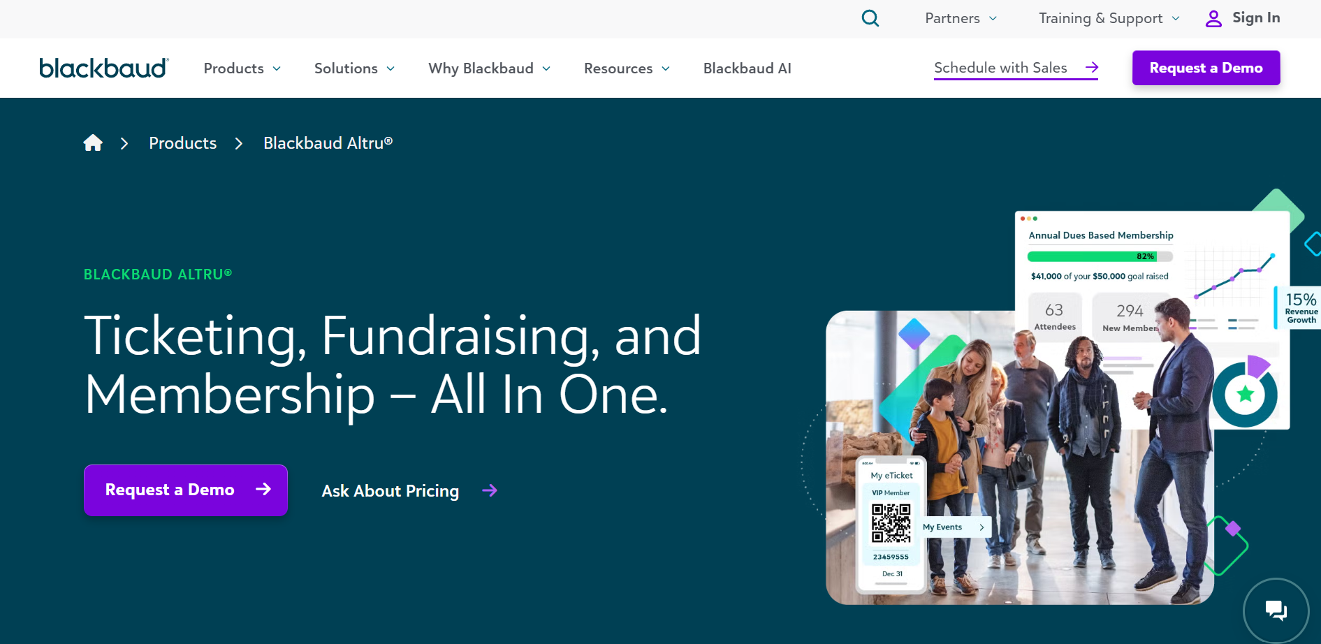 Screenshot of Altru's homepage