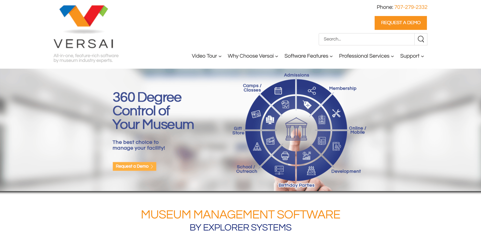 Screenshot of Versai's homepage