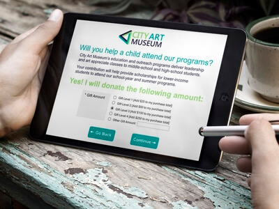 Integrated museum management software also supports donation and fundraising features. 