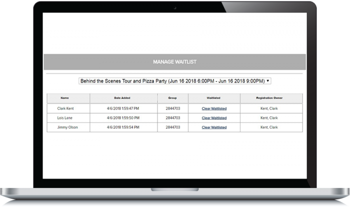 Scout event waitlist management