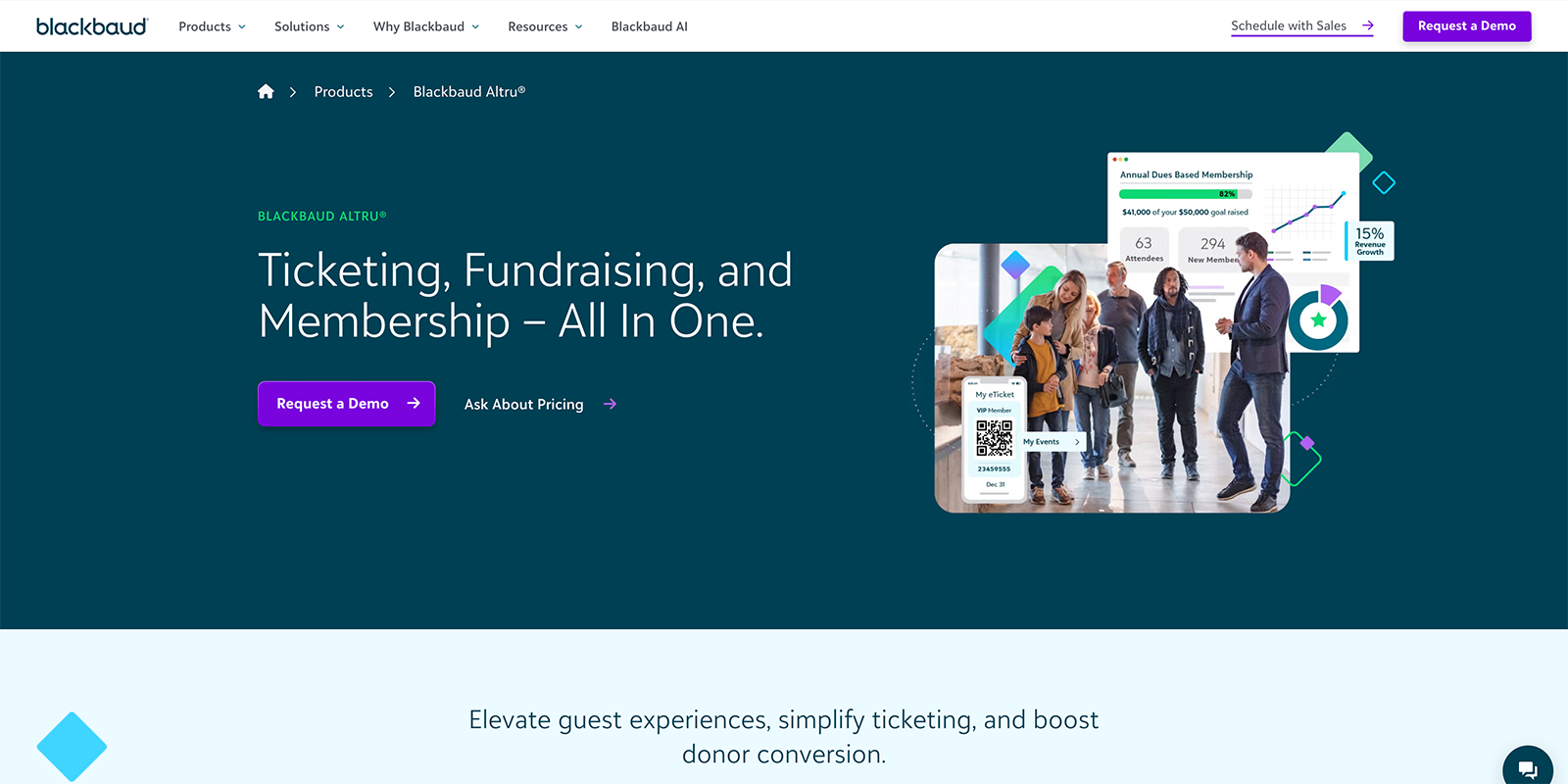 The product page for Altru by Blackbaud.