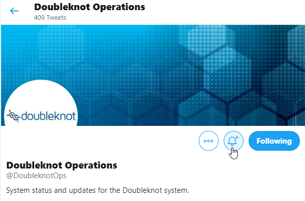 Follow @DoubleknotOps for the latest system news and updates