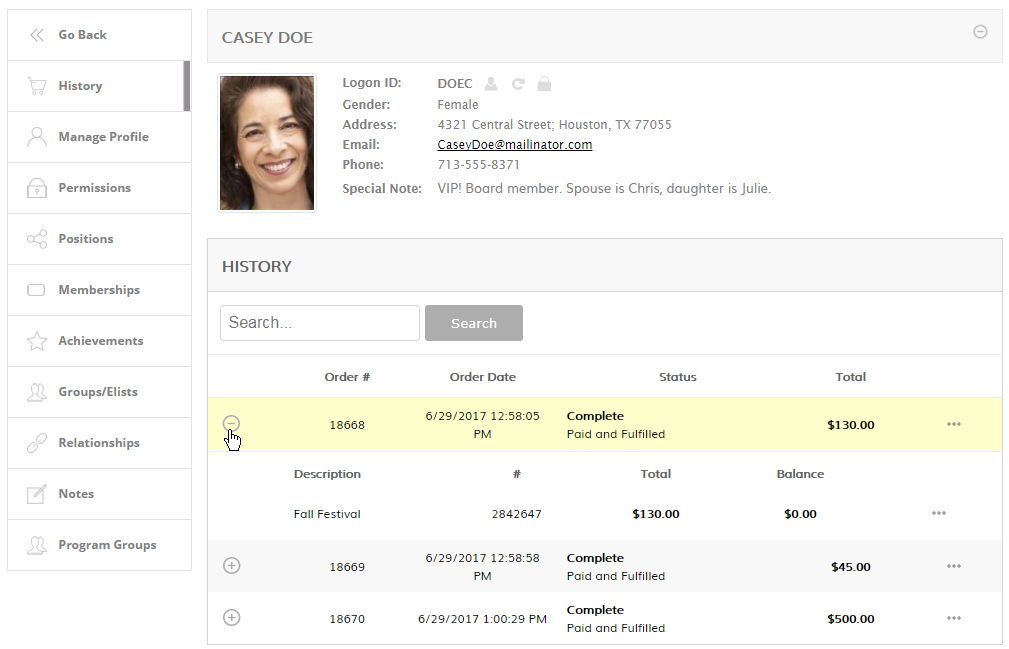 New constituent profile information